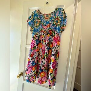 Johnny Was Multicolor Floral Dress, Large